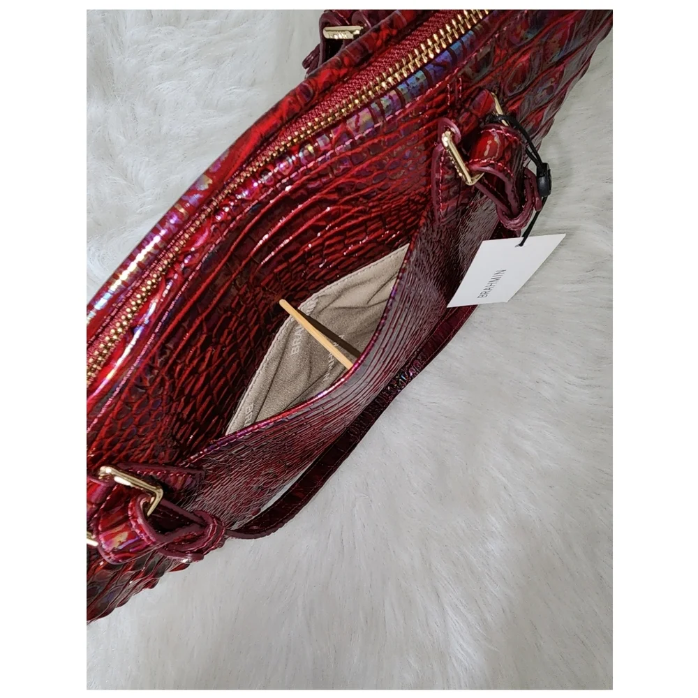 NWT Brahmin Medium Asher Sangria Melbourne Tote/dustbag - Picture 11 of 12